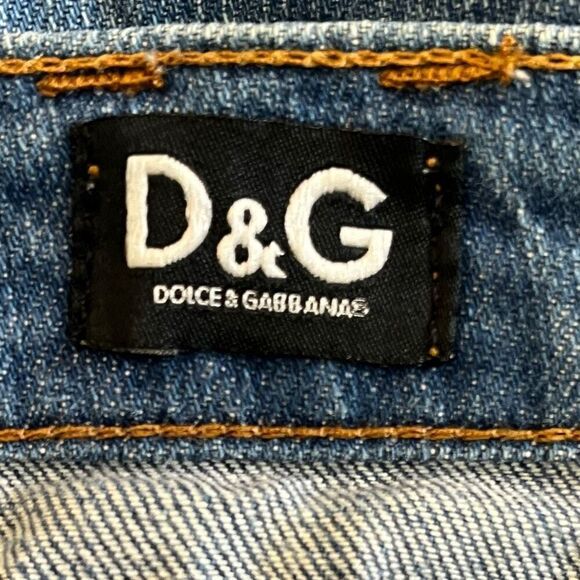 D&G Dolce & Gabbana Lite Distresses Straight Leg Pockets Front No Back Preloved - Picture 8 of 10